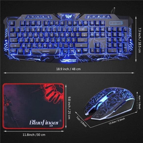 Gaming Keyboard and Mouse,USB Wired Backlit Gaming Mouse and Keyboard Combo - Picture 7 of 7